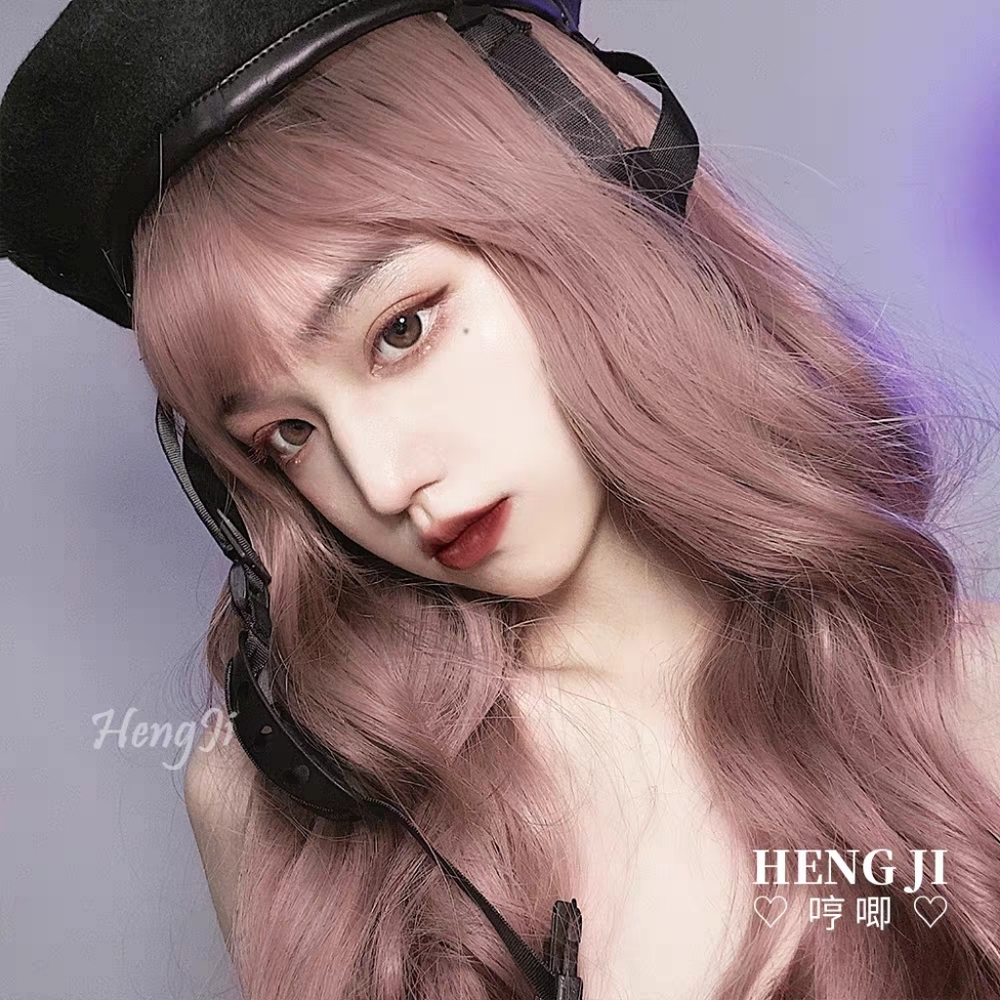 Pink Brown Wavy Wig for Women